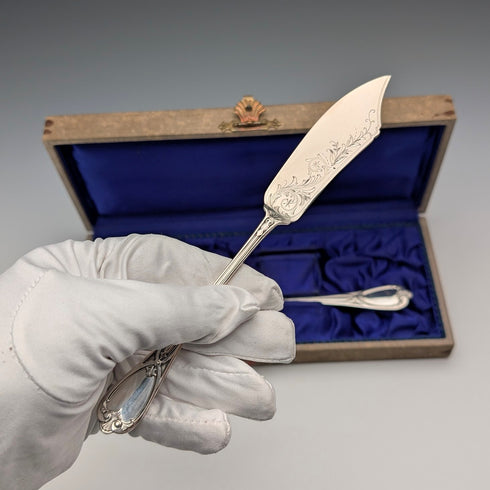 20世紀初頭 ドイツアンティーク 800シルバー製 ペストリーサーバペア ケース入